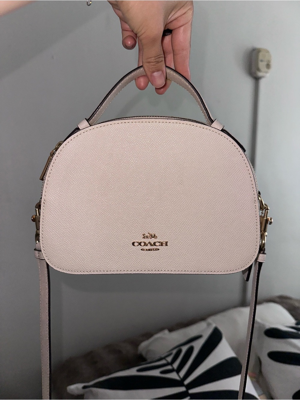 Coach off white Dome Satchel with Top Handle & Crossbody Strap